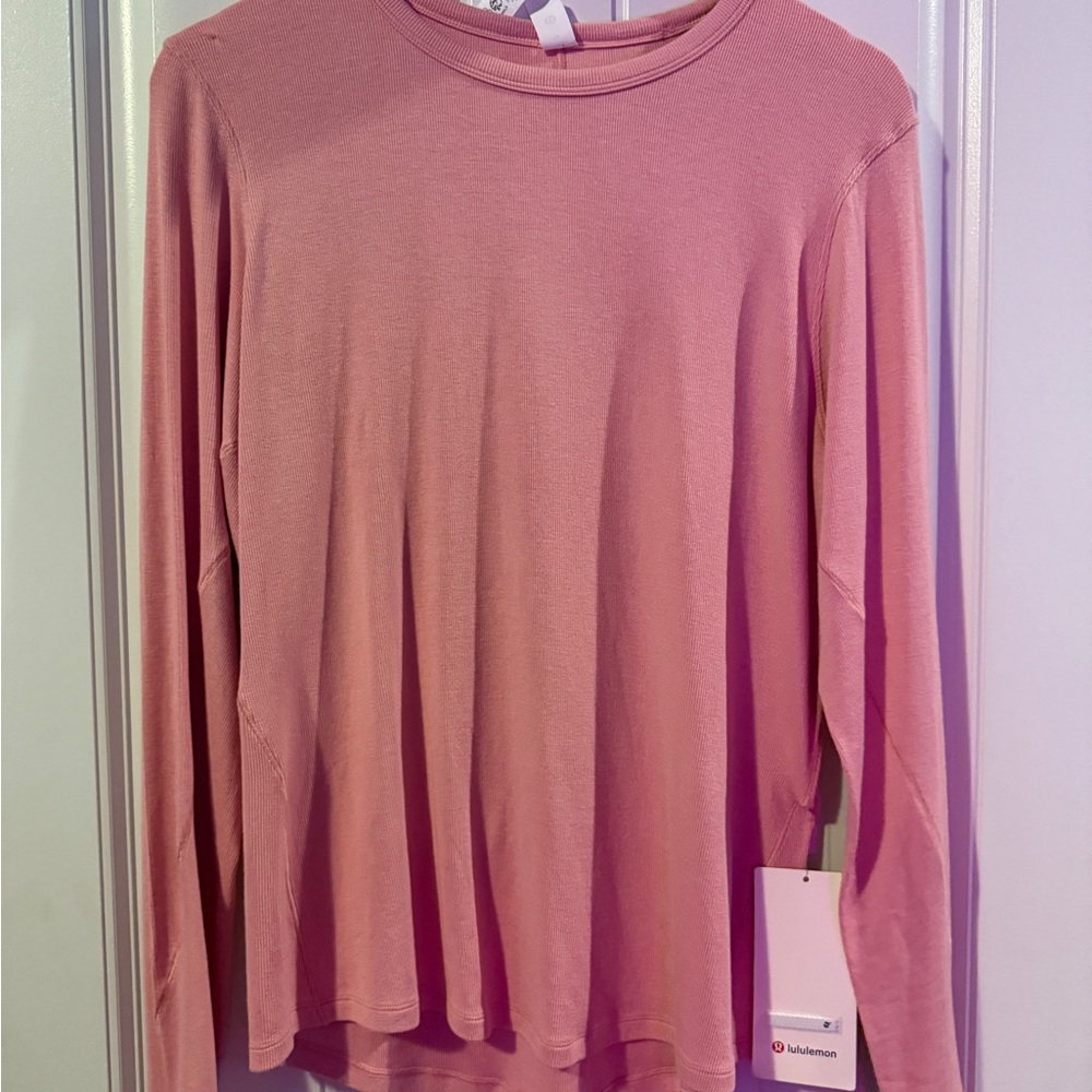 lululemon athletica pink tide hold tight long sleeve size 14 NWT